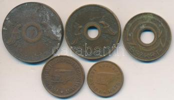 1946-1968. "B.SZ.K.RT" + "FAKV" + "FAÜ" 5db klf közlekedési bárca T:ve...