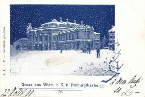 1899 Vienna, Wien I. K.K. Hofburgtheater, decorated postcard