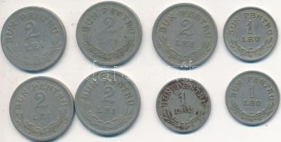 Románia 1924. 1L Cu-Ni (3x) + 2L Cu-Ni (5x) T:2-,3 Romania 1924. 1 Leu Cu-Ni (3x) + 2 Lei Cu-Ni (5x) C:VF,F Krause KM# 46, KM# 47