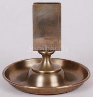 Régi jelzett fém gyufatartó, m: 11 cm / match holder