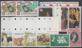 New Hebrides, Vanuatu 13 diff. stamps, Új-Hebridák, Vanuatu 13 klf bélyeg