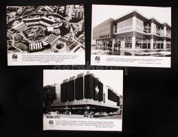 cca 1970-1980 ÉTK Fotók Magyarország különböző városaiból, feliratozva, 14 db, 23x17 cm