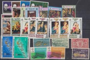 New Hebrides 27 stamps, with 15 christmas motif stamps, Új Hebridák 27 db bélyeg, közte 15 db karácsony motívum