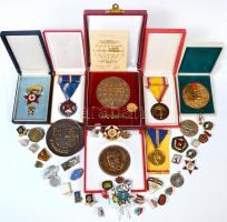 Doboznyi vegyes szocialista kitüntetés, jelvény, sok tokos, jobb darabokkal! T:vegyes