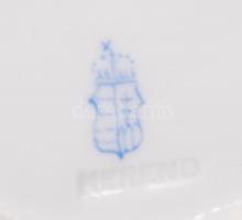 Herendi porcelán mini füles tálka, egyik füle ragasztott, jelzett, 12x8x3 cm