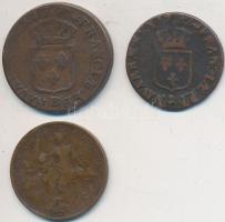 Franciaország 1770. 1L "XV. Lajos" + 1782. 1L "XVI. Lajos" + 1917. 5c T:2-,3
Fra...