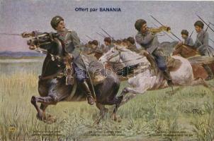 Russian military, WWI, the Don Cossacks; Banania advertisement, Orosz hadsereg, I. világháború, a doni kozákok; Banania reklám