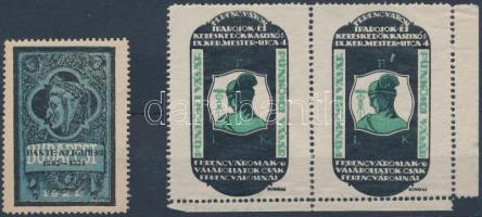 1921 Dante levélzáró + Ferencvárosi Iparosok levélzáró pár