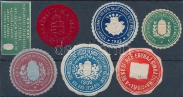 7 db klf gimnáziumi/ kollégiumi pecsétbélyeg