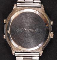 Sandy japán férfi karóra, jelzett, fém szakadt szíjjal,