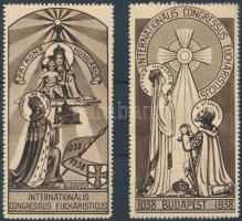 1938 Nemzetközi Eucharisztikus Kongresszus Budapest 2 db levélzáró