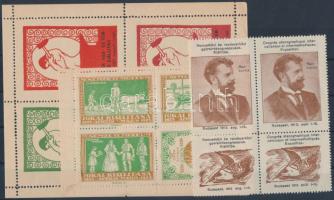 1913-1925 2 klf kiállítási levélzáró kisív + 1 pár