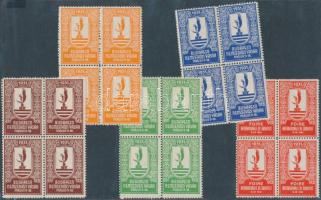 1931 Budapesti Nemzetközi Vásár 5 db-os levélzáró négyestömb sor