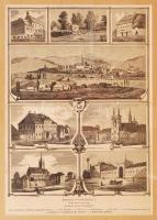 Nemes Ödön: Marosvásárhely. Fametszet, üvegezett keretben, 23x33 cm