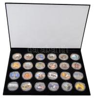 Libéria 2001. 10$ "Szabadság pillanatai" multicolor emlékpénz sorozat 24db-ja eredeti díszdobozban T:PP Liberia 2001. 10$ "Moments of Freedom" 24pcs of multicolor commemorative coin series in original case C:PP