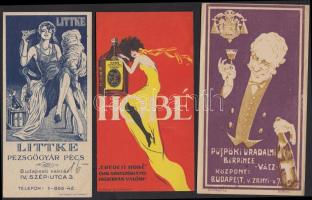 cca 1920 3 db számolócédula (Hobé, Littke Pezsgőgyár, Püspöki Uradalmi Bérpince)