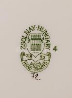 Zsolnay búza virág mintás teás készlet, kézzel festett, jelzett, hibátlan