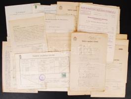 cca 1900-1940 Nagy okmány és nyomtatvány tétel, néhány fotóval