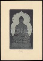 Huubert Woyty Wimmer (1901-1972): Ex libris Franz Slatner. Klisé, papír, jelzett, 10×6 cm