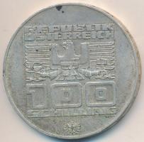 Ausztria 1976. 100Sch Ag "Innsbruck - XII. téli olimpia / Síelő" T:2  Austria 1976. 100 Schilling Ag "Winter Olympics Innsbruck / Skier" C:XF