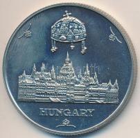 Nagy-Britannia 1989. "Barbican Centre - Magyarok: Britannia üdvözli Magyarországot" fém em...