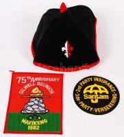 Modrn cserkész sapka, felvarró és matrica