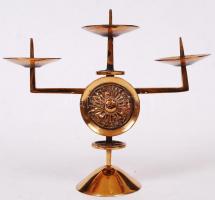 Szabó Gy. jelzéssel: Háromágú rész gyertyatartó, hamutartó, gyertyatartó m: 18 cm, hamutartó: 10x10 ...