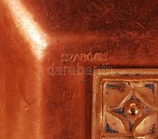 Szabó Gy. jelzéssel: Háromágú rész gyertyatartó, hamutartó, gyertyatartó m: 18 cm, hamutartó: 10x10 ...