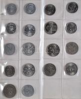 Vegyes fémpénz gyűjtemény albumba rendezve, közte néhány ezüst T:vegyes