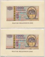 2000. 2000Ft "Millennium" (2x) egymás utáni sorszámmal, eredeti díszcsomagolásban, tájékoztatóval T:I Adamo F56A