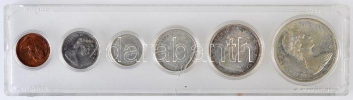 Kanada 1967. 1c,5c,10c Ag,25c Ag,50c Ag,1$ Ag "Jubileum 1867-1967" sor szettben T:2
Canada...