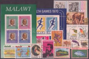 Malawi 25 stamps + 2 diff. block, Malawi Gyűjtemény rész 25 db bélyeg + 2 klf blokk