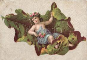 Child in a leaf litho (fl)