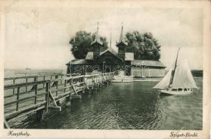 Keszthely, Sziget-fürdő, vitorlás hajó (EB)