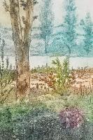 Gross Arnold (1929-): Napraforgók. Színes rézkarc próba, papír, jelzett, 22,5×33,5 cm