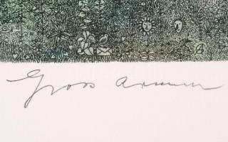 Gross Arnold (1929-): Napraforgók. Színes rézkarc próba, papír, jelzett, 22,5×33,5 cm
