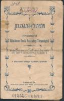 Gyöngyös 1906. "Heves Megyei Általános Bank Részvénytársaság" jelzálogkölcsön T:III-