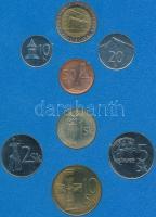 Szlovákia 1999. 7+1db-os 10h-10Sk forgalmi érmesor eredeti dísztokban! T:BU Slovakia 1999. 10 Halierov - 10 Koruna 7+1pcs of Slovak coins in original case C:BU