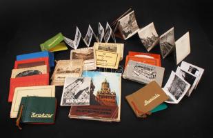 cca 1920-1950 18 db gyűjtőkép, városkép, leporelló sorozat / Leporellos