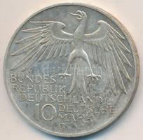 NSZK 1972F 10M Ag "Olimpia-München / Stadion" T:2 GFR 1972F 10 Mark Ag "Olymics Munich / Stadion" C:XF