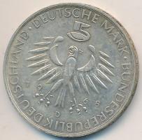 NSZK 1968D 5M Ag "Max Pettenkofer" T:2 GFR 1968D 5 Mark Ag "Max Pettenkofer" C:XF
