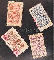 cca 1920 Budapesti Borbély, Fodrász és Parókakészítő Ipartestület 4 db tagbélyege