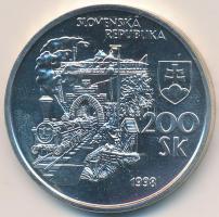 Szlovákia 1998. 200K Ag "150 éves az első szlovák vasút" T:BU Slovakia 1998. 200 Korun Ag "150th Anniversary - 1st Railroad in Slovakia" C:BU Krause KM# 42