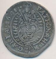 1691KB XVKr Ag "I. Lipót" Körmöcbánya (5.37g) T:2- 
Hungary 1691KB XV Kreuzer Ag "Leo...