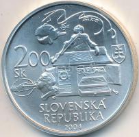 Szlovákia 2004. 200K Ag "Kempelen Farkas" T:BU Slovakia 2004. 200 Korun Ag "Wolfgang Kempelen" C:BU Krause KM# 75