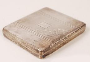 Ezüst (Ag.) cigarettatálca, jelzett, "LJ" monogrammal, 7,5×8,5 cm, nettó:81 g