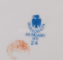 Hollóházi dobozka és váza, matricás, jelzett, hibátlan, m:17 cm, 12×9 cm