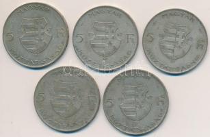 1947. 5Ft Ag "Kossuth" (5x) T:2- Adamo F8.1