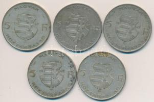 1947. 5Ft Ag "Kossuth" (5x) T:2- Adamo F8.1