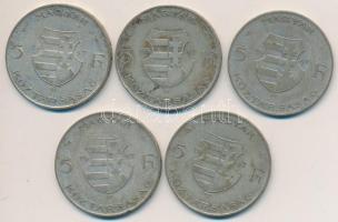1947. 5Ft Ag "Kossuth" (5x) T:2- Adamo F8.1